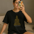 Sanskrit Buddha Yoga Shirt | Meditating Silhouette Soft Cotton Tee