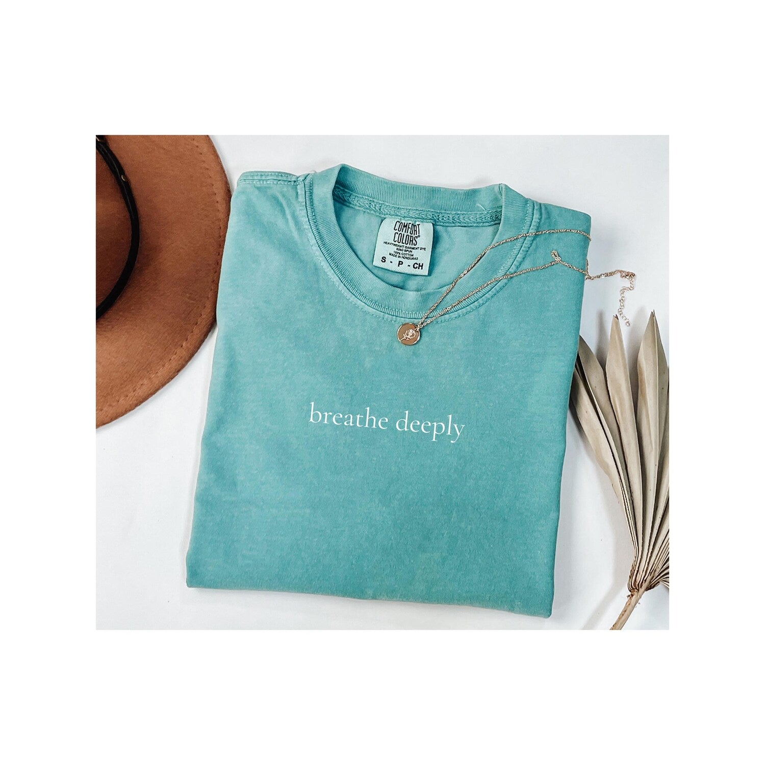 Zen Breathe Deeply Unisex Garment-Dyed T-Shirt: Motivational Yoga Positive Vibes Inspirational Quote Tee Gift