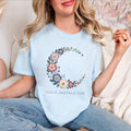 Moon Floral Yoga Instructor T-Shirt | Crescent Moon Spiritual Wellness Tee