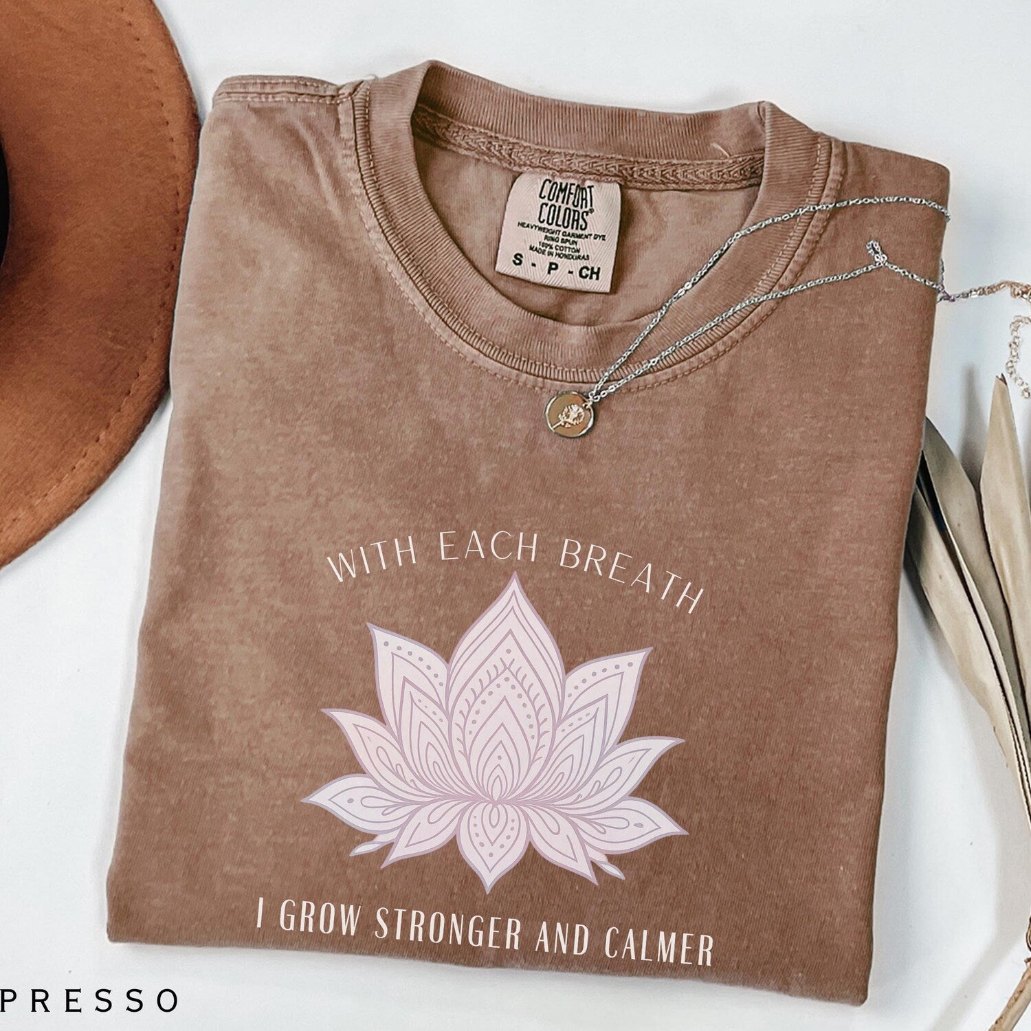 Lotus Flower Meditation Tshirt, Spiritual Yoga Tee With Affirmation, Mindfulness Zen Top, Unisex Breathe Shirt, Girl Relaxation Pilates Gift
