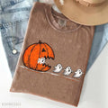 Pumpkin Pac-Man Eat Ghost T-Shirt | Funny Halloween Gamer Tee | Comfort ColorsÂ® Shirt