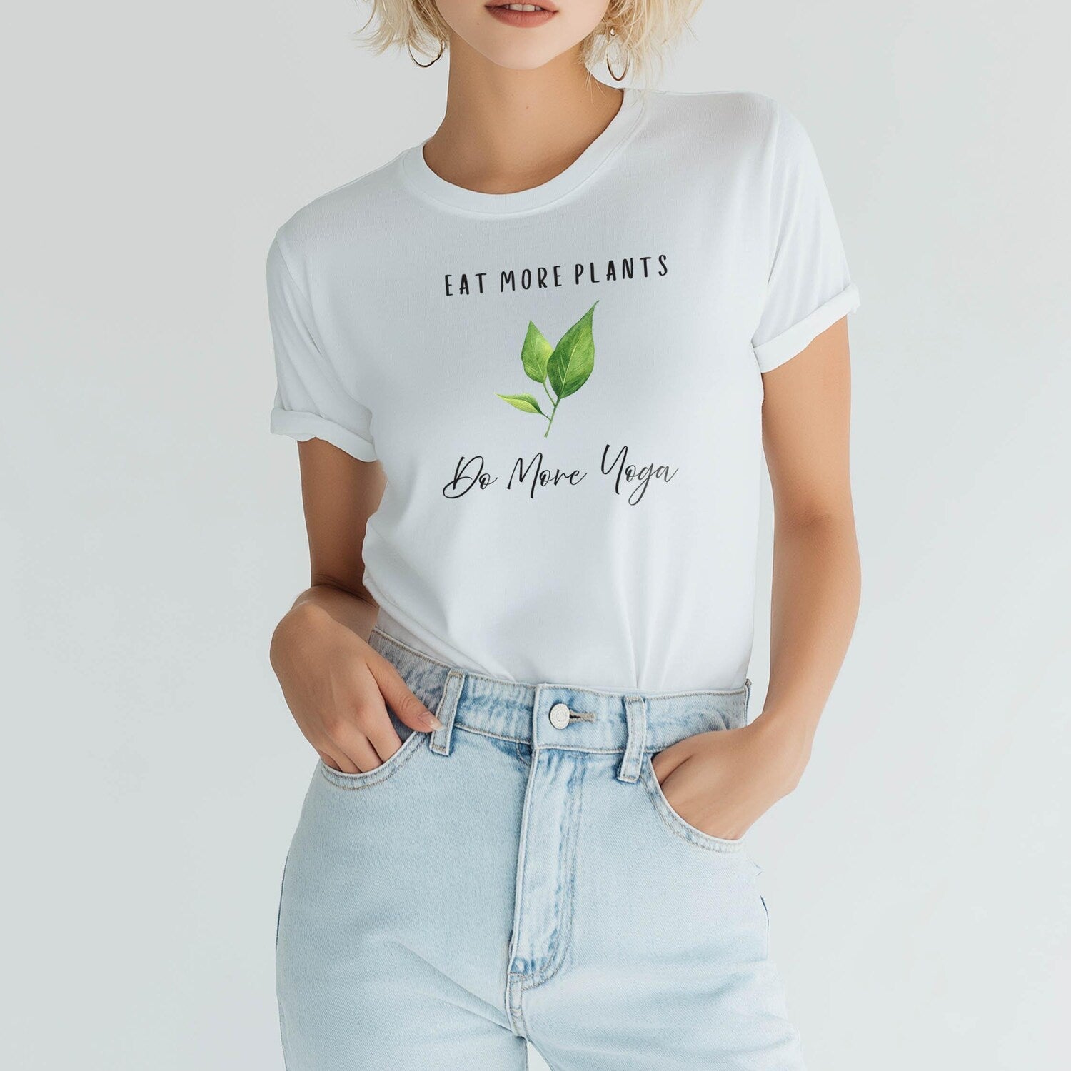 Eat More Plants Do More Yoga T-Shirt | Vegan Wellness Tee