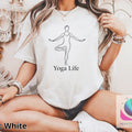Yoga Life T-Shirt | Meditation Tree Pose Minimalist Serene Fitness Apparel Tee