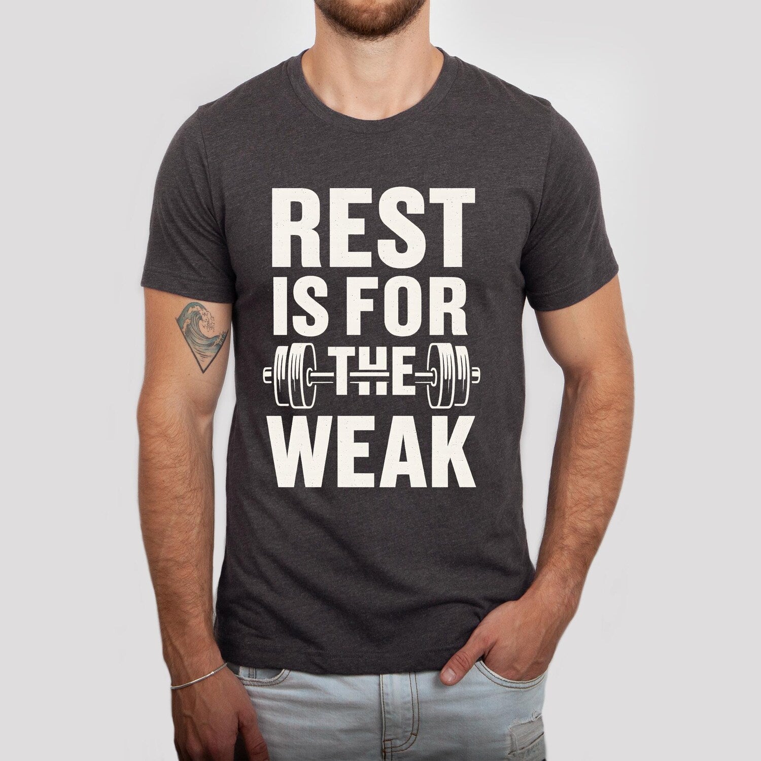 Rest Is For The Weak Shirt | Funny Gym Motivation Tee | Fitness Workout Tee