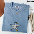 Embroidered Yoga Duck Comfort ColorsÂ® Shirt: Funny Yoga Lover Tee Meditation Mindfulness Top Gift