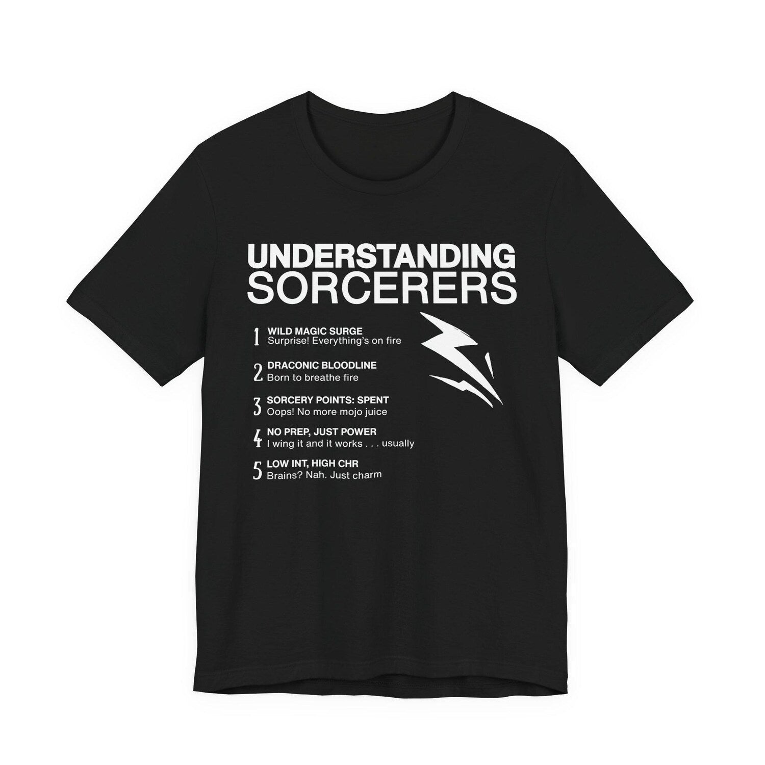 Understanding Sorcerers T-Shirt | Funny RPG Gamer Tee | Fantasy Dice Shirt