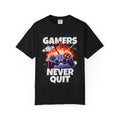 Gamers Never Quit T-Shirt,  Retro Gaming Graphic Tee, Video Game Controller Shirt for Gamers
