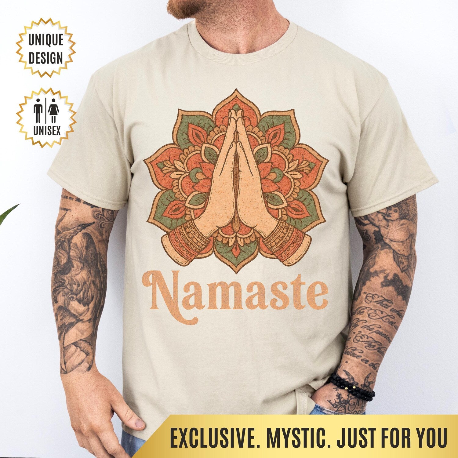 Namaste T-Shirt Boho Design: Yoga Retreat Meditation Shirt Gift