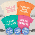 Cream Queen Inappropriate Shirt for Group Funny Girls Weekend Trip Tee Adult Humor Offensive T-Shirts Unhinged Bachelorette Party Game Night