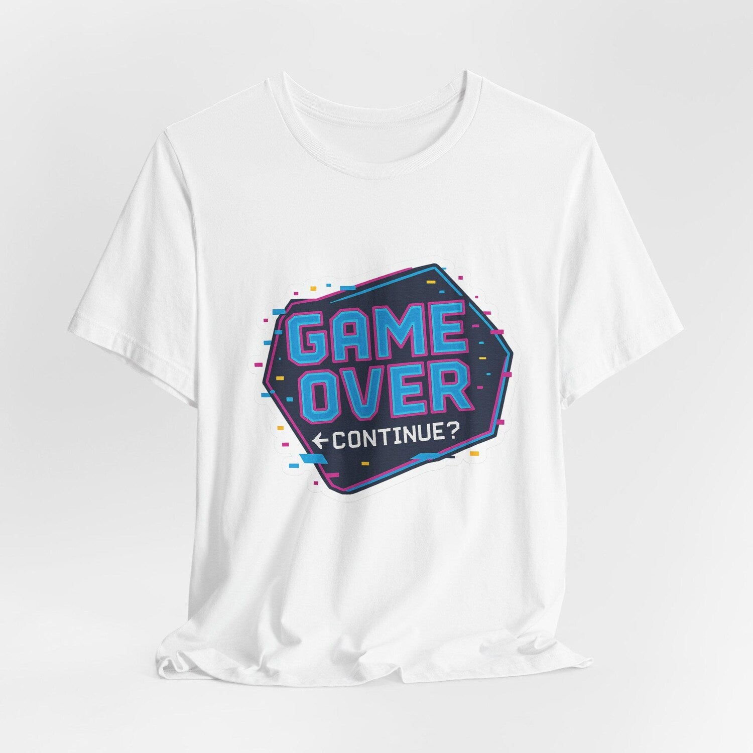 Game Over Unisex Tee, Gamer Shirt, Playful Graphic Tee, Video Game T-Shirt, Retro Gamer Apparel, Gaming Merchandise