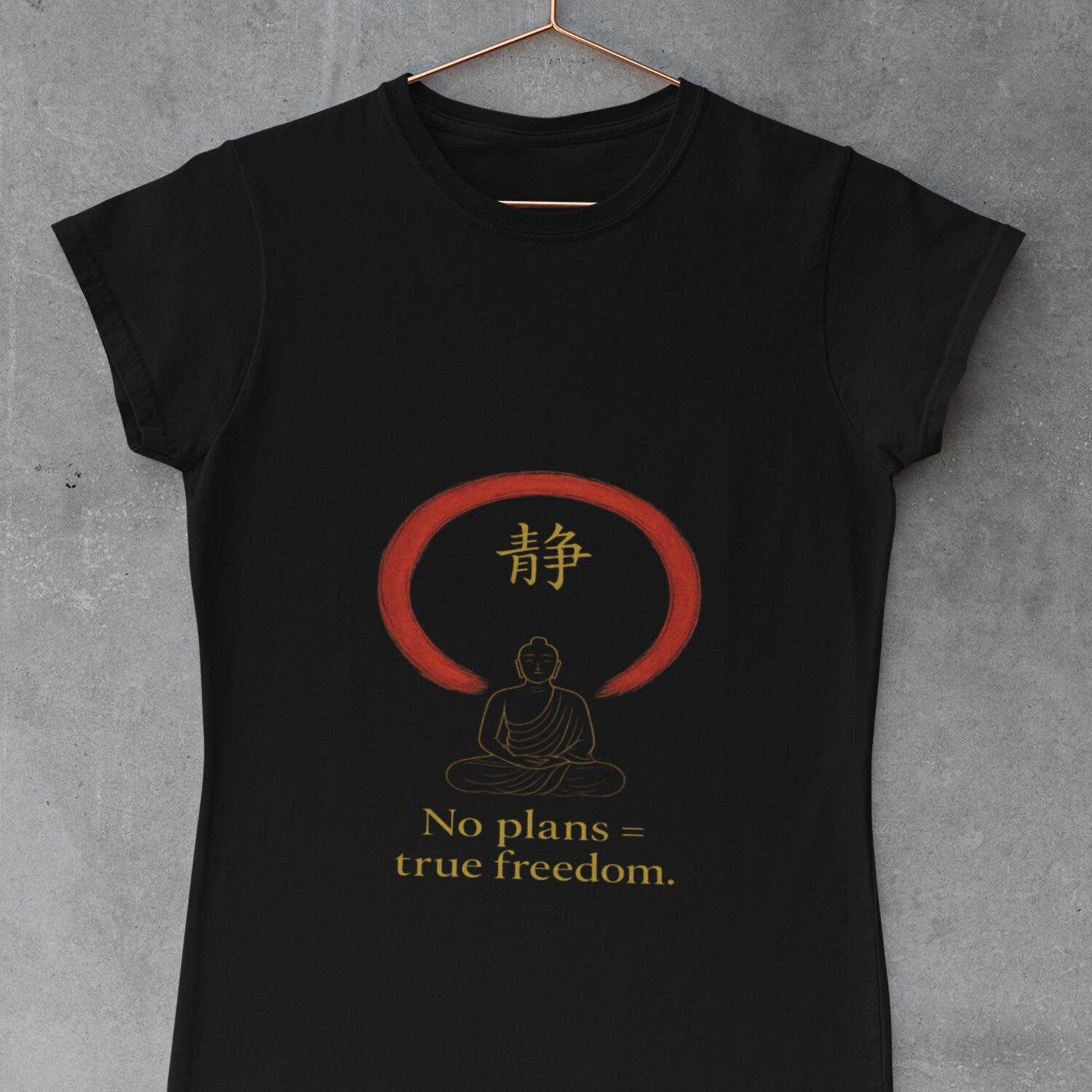 Mindful Humor T-Shirt: Zen Quote & Japanese Kanji Design