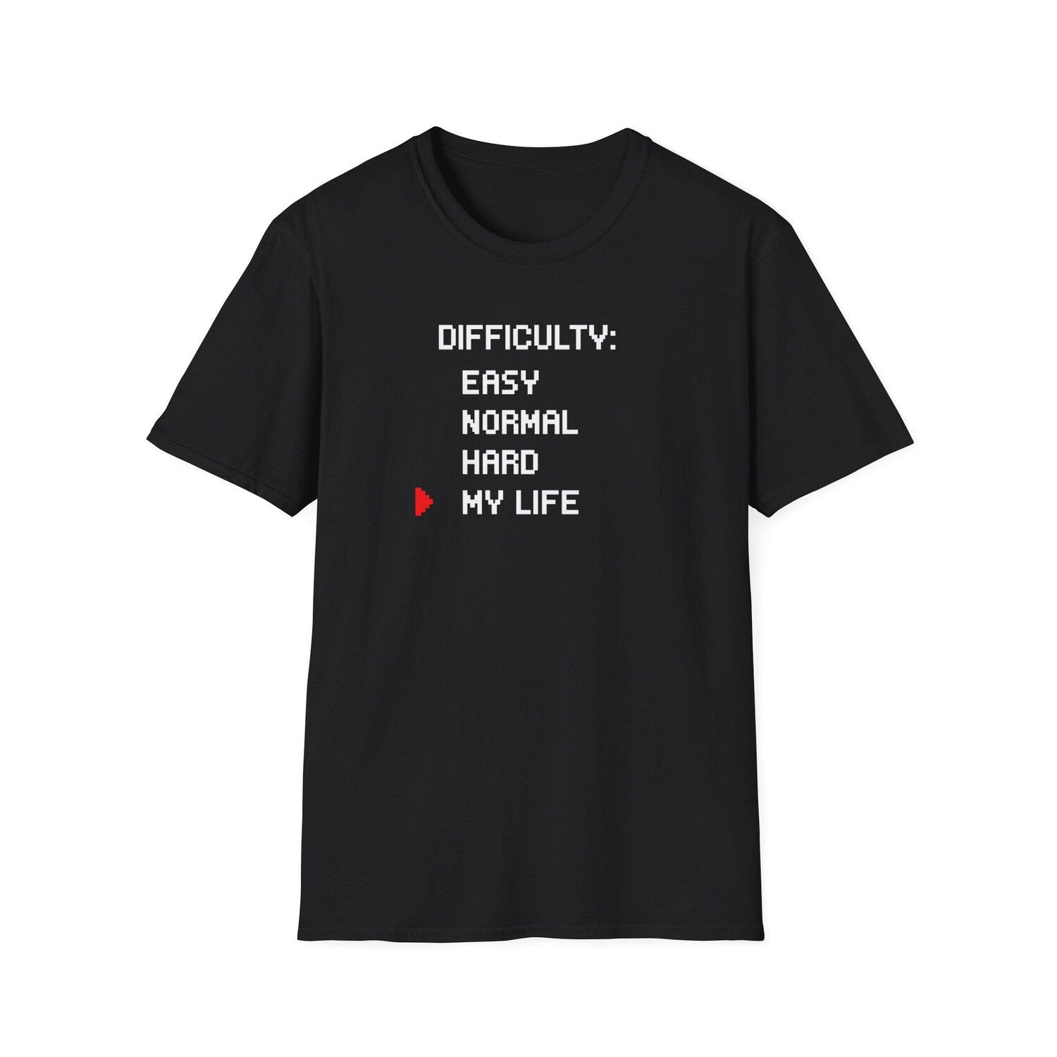 Hard Mode T-Shirt | Funny Pixel Art Tee | Retro Gamer Geek Gift