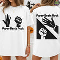 Comfort Colors® Rock Paper Meme Shirt, Paper Beats Rock Shirt, Scissors Game Shirt, Funny Dark Humor Shirt, Group Matching Shirt