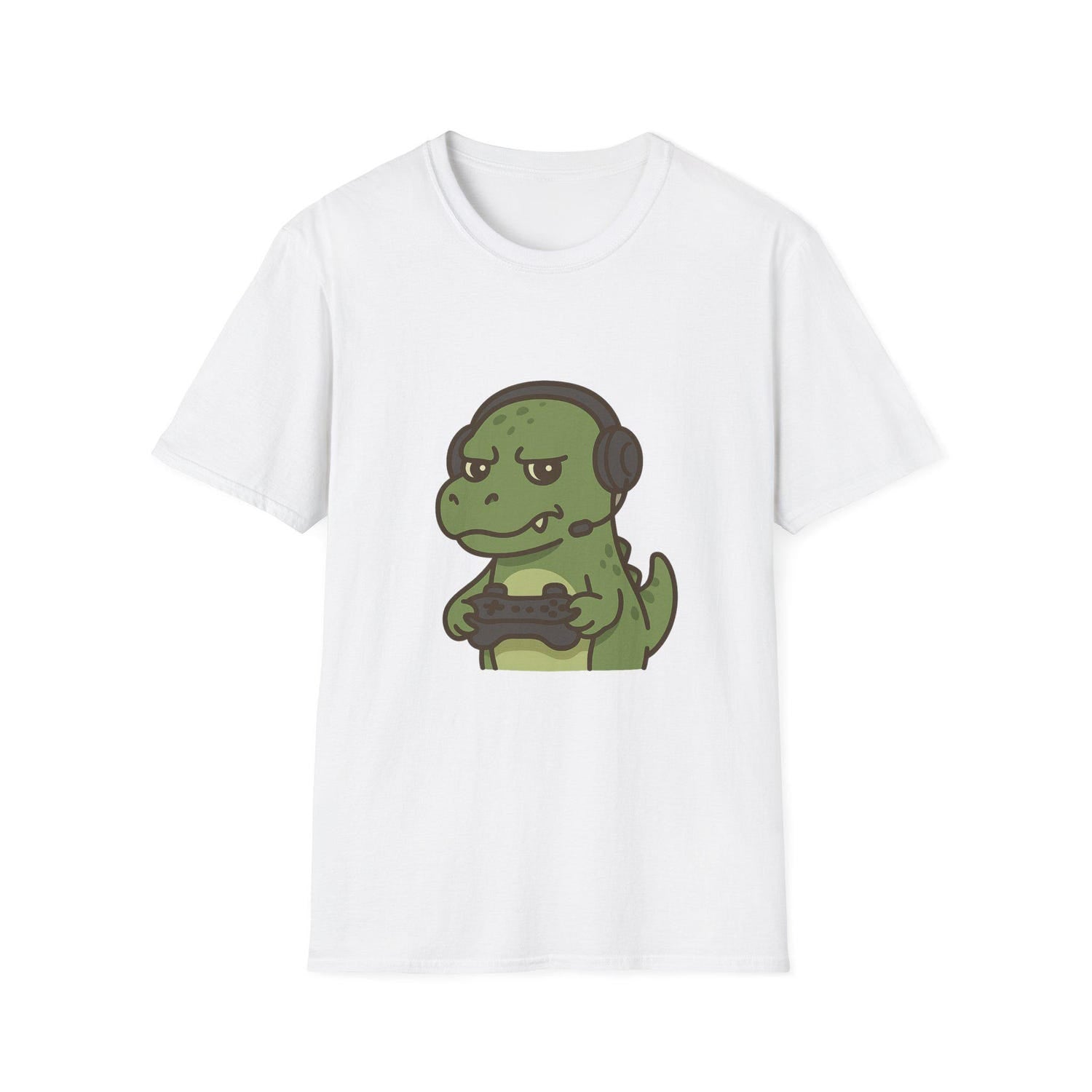 Dino Gamer T-Shirt: Funny Dinosaur with Headphones