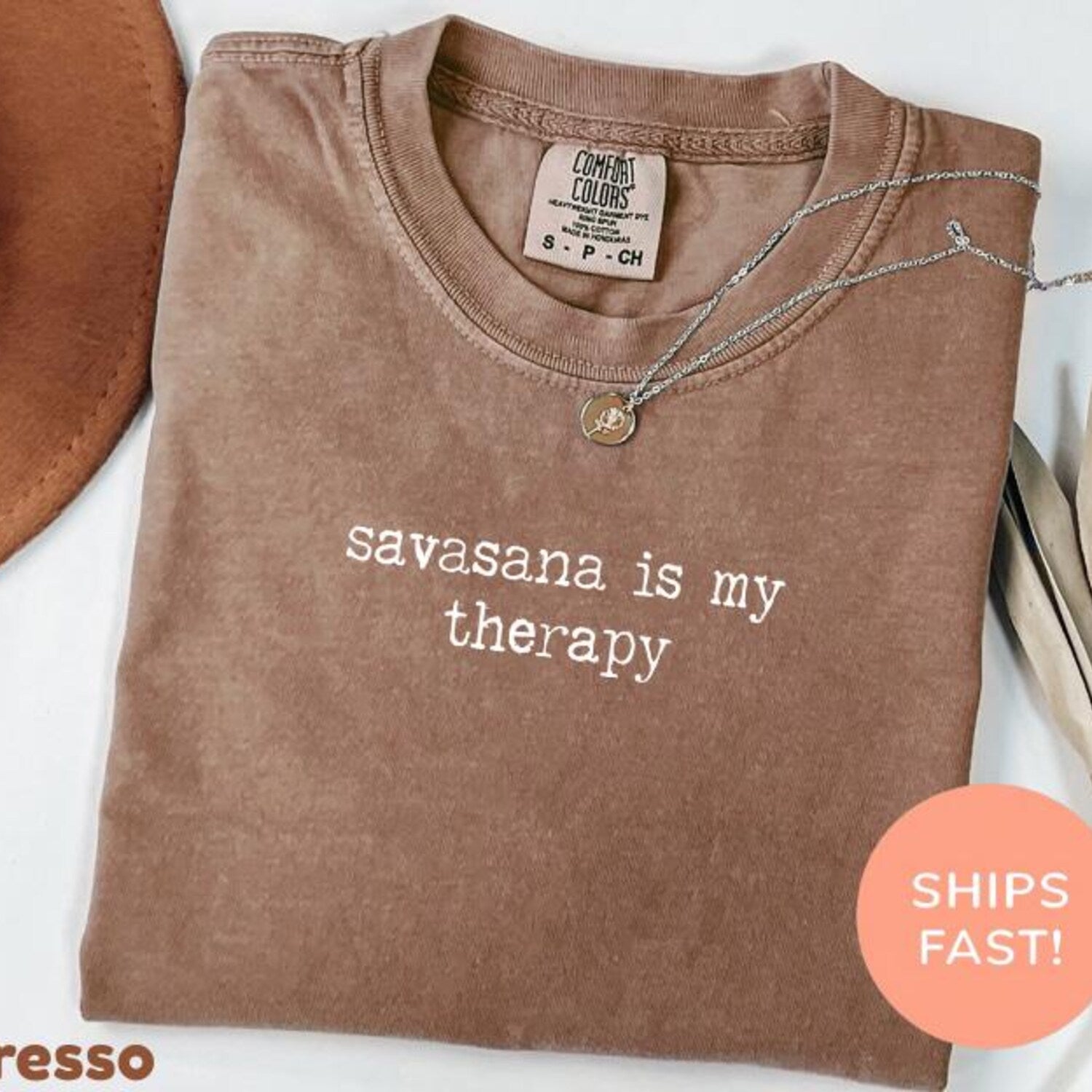 Comfort ColorsÂ® Savasana Is My Therapy Shirt: Funny Yoga Gifts & Meditation Tee