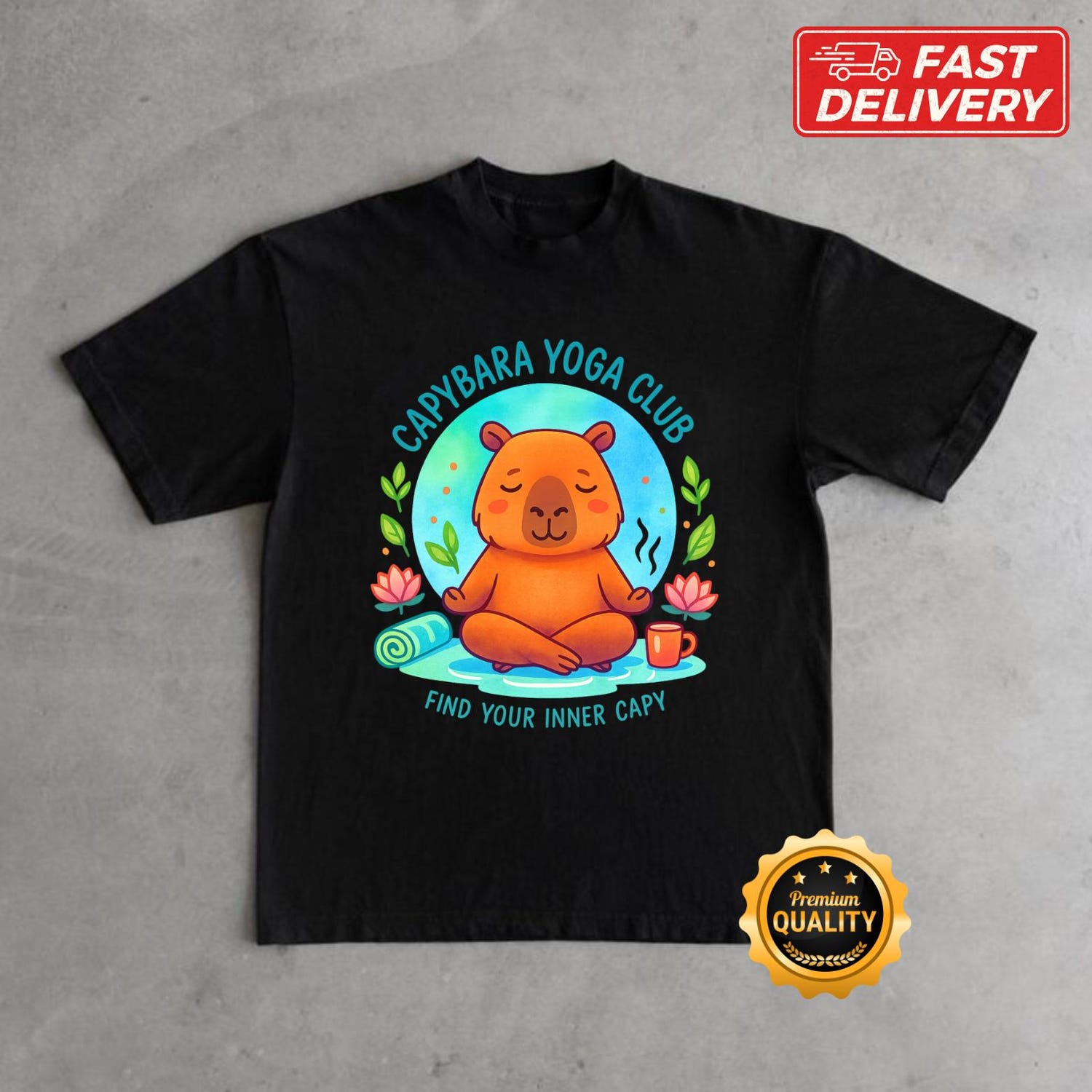 Capybara Yoga Club Shirt: Funny Yoga T-Shirt, Cute Capybara Meditation Tee Gift