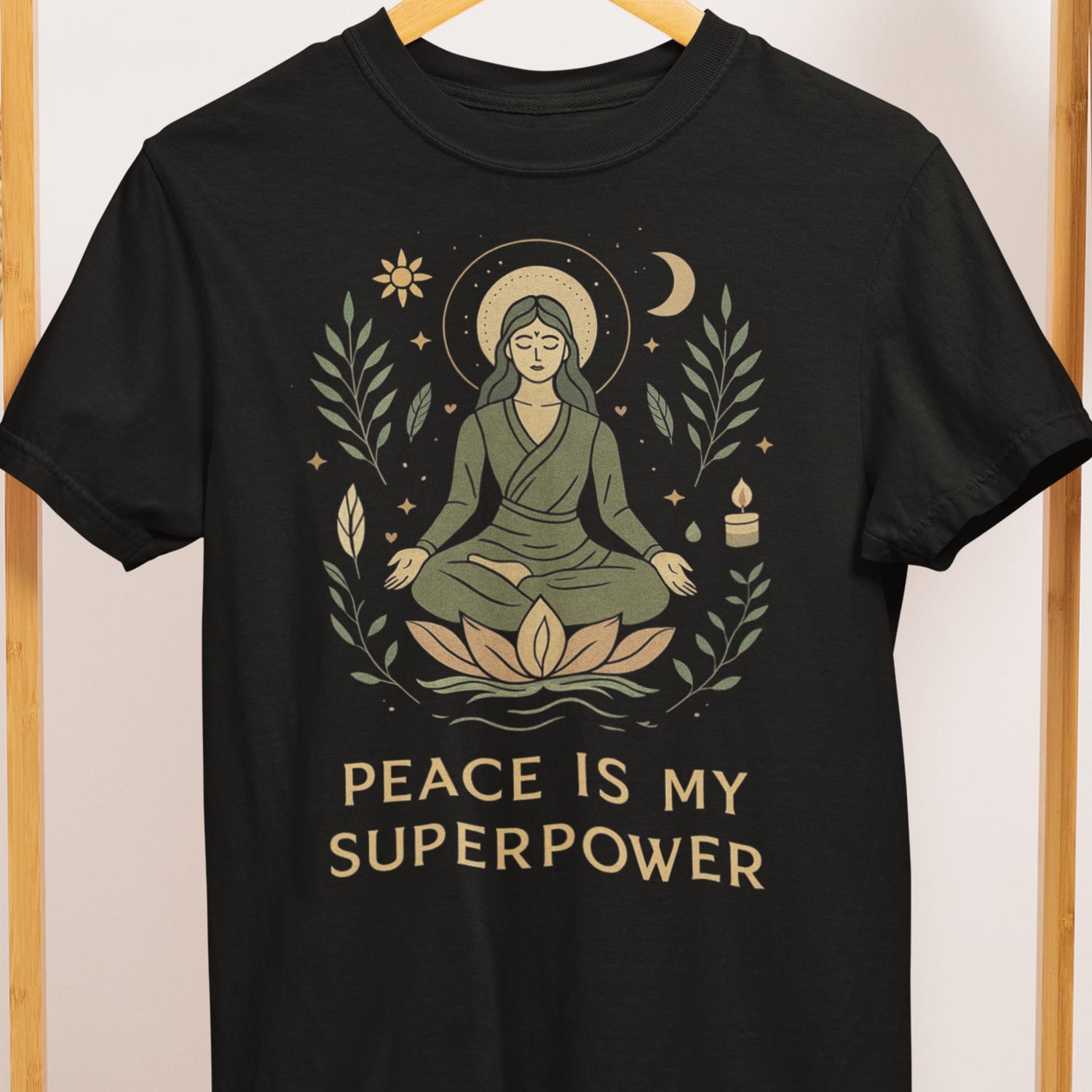 Peace Is My Superpower Yoga Mindfulness T-Shirt for Calmness