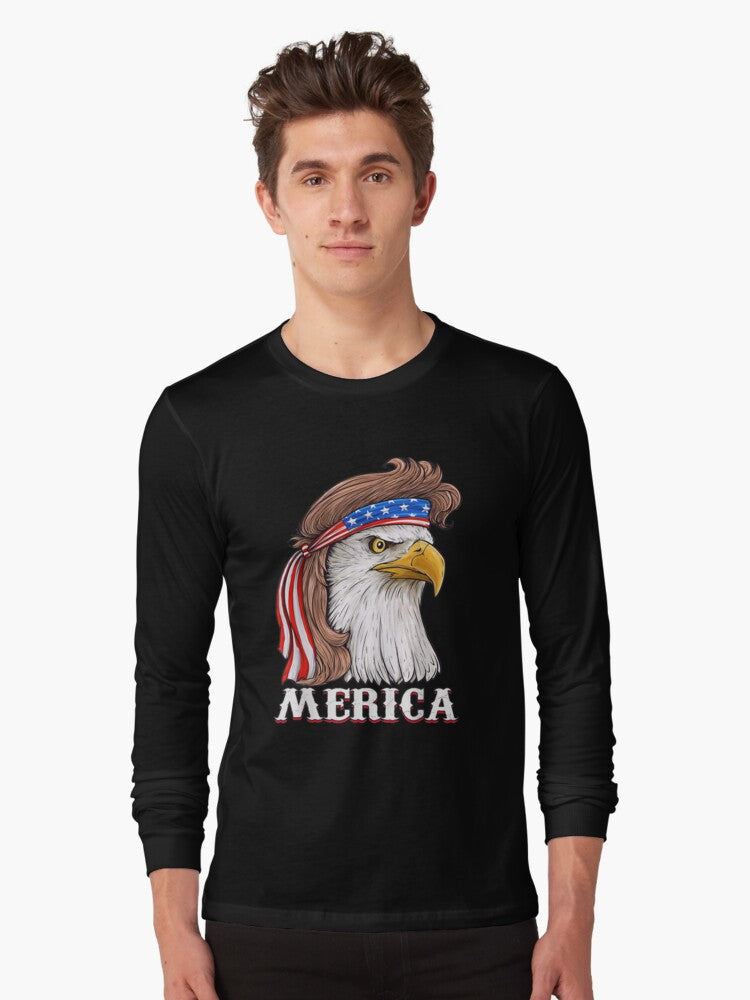 Eagle Mullet July American Flag Merica Long Sleeve Shirt Long Sleeve Tee Minimal Style