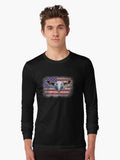 American Flag Eagle Face Usa Distressed Gift Long Sleeve Shirt Long Sleeve Tee Gift Ready
