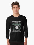 Mens Vintage Fathers Day Poppop Son Matching Fathers Day Long Sleeve Shirt Long Sleeve T Shirt Clean Design