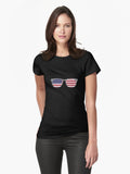 Sunglass American Flag Fitted Shirt T Shirt Everyday Wear