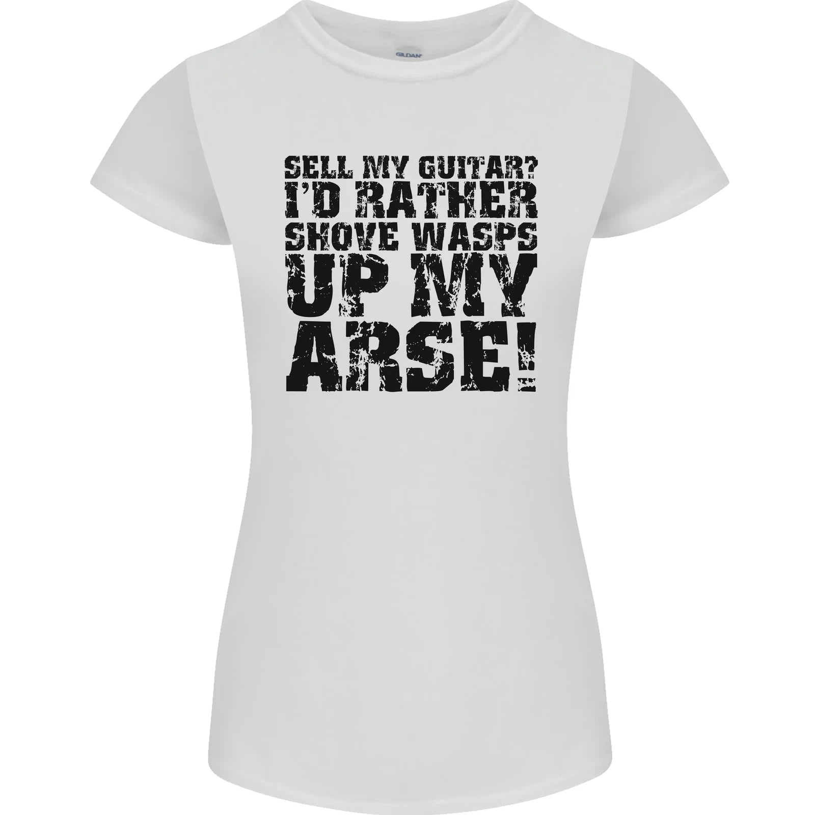 Sell My Guitar Guitarist Acoustic Funny Womens Petite Cut Tshirt T-Shirt | Bold Fan Favorite | Perfect For Daily Wear