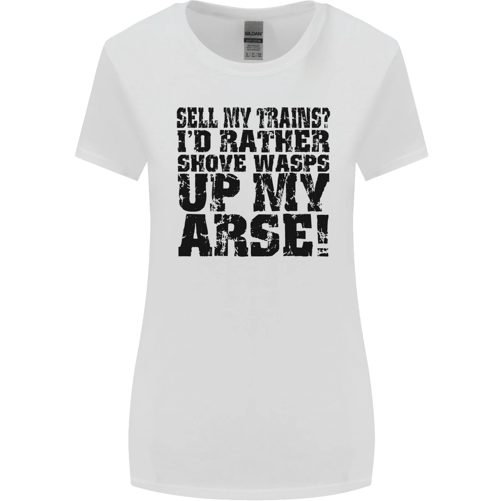 Sell My Trains Trainspotter Trainspotting Womens Wider Cut Tshirt T-Shirt | Vintage Style | Great Gift For Fans