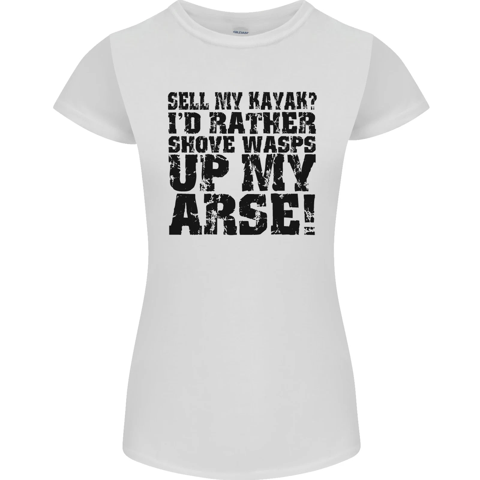 Sell My Kayak Funny Kayaking Womens Petite Cut Tshirt T-Shirt | Iconic Graphic Look | Trending Fashion Apparel