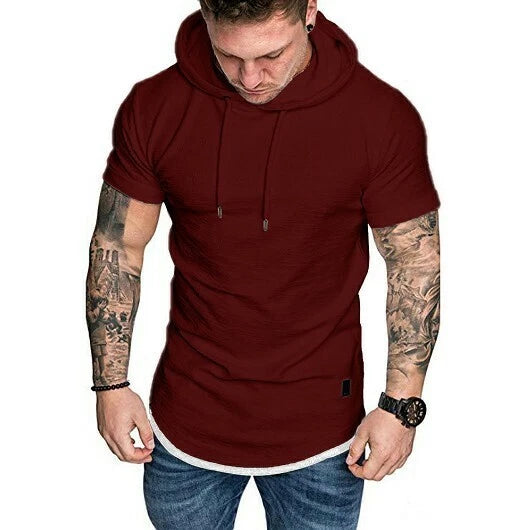Hot Selling Mens Muscle Hooded Hooded Short Sleeved Tshirt Sports Top New T-Shirt | Classic Streetwear | Trending Fashion Apparel
