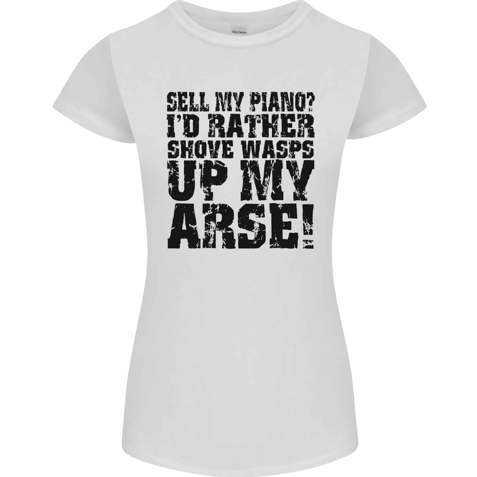 Sell My Piano Funny Pianist Player Music Womens Petite Cut Tshirt T-Shirt | High-Quality Print | Trending Fashion Apparel