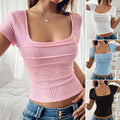 Hot Selling Y2k Top Casual Sexy Backless Lace Up Bow Short Sleeved Tshirt T-Shirt | Comfort-Fit Style | Comfortable All-Day Fit