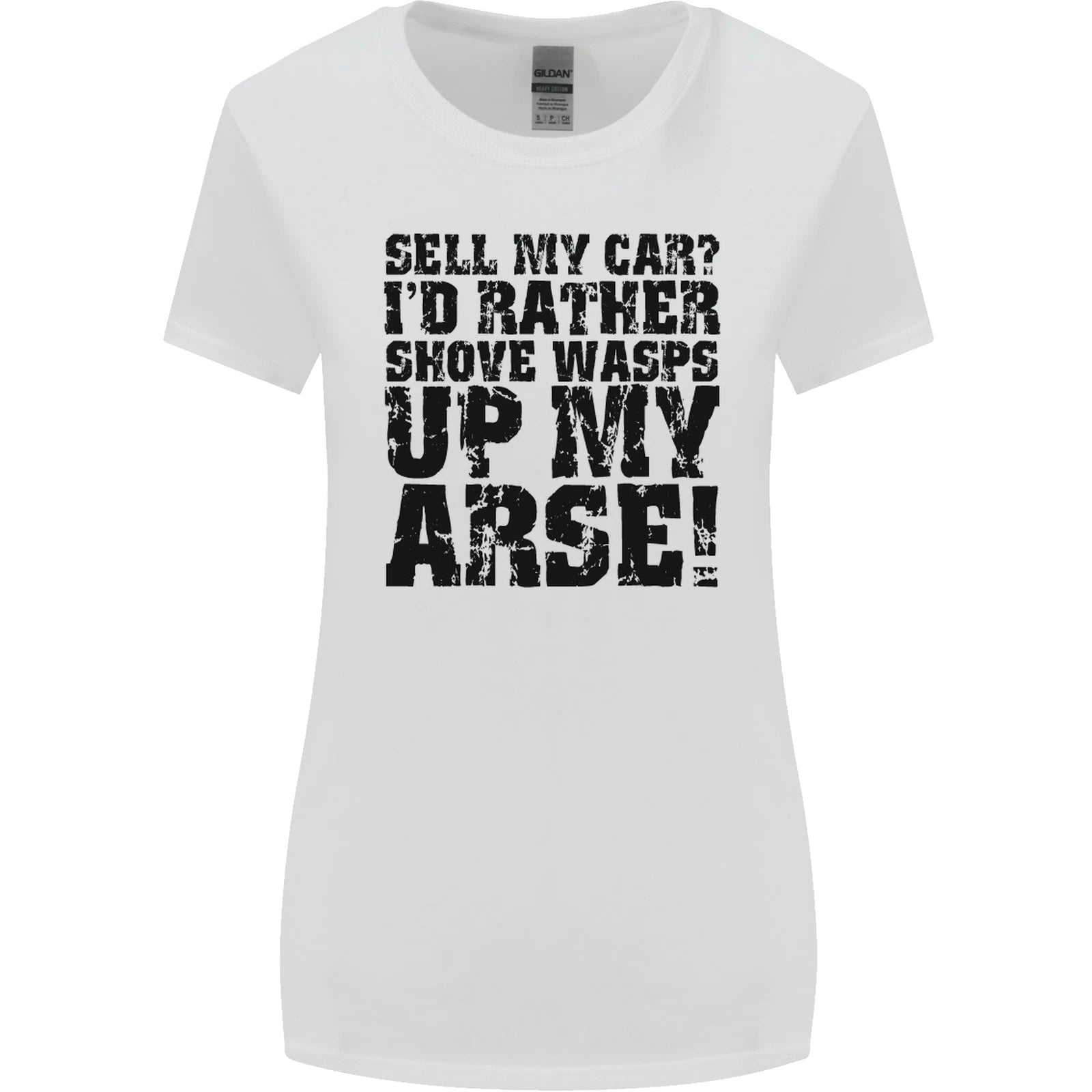 Sell My Car Funny Classic Sport Enthusiast Womens Wider Cut Tshirt T-Shirt | High-Quality Print | Popular Graphic Edition