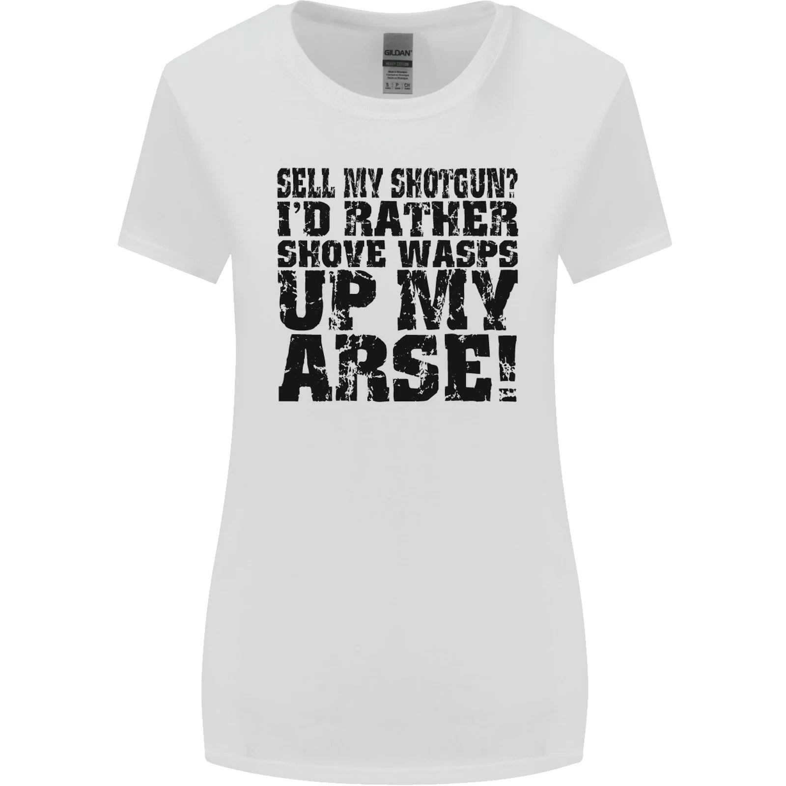 Sell My Shotgun Farmer Farming Tractor Womens Wider Cut Tshirt T-Shirt | Comfort-Fit Style | Perfect For Daily Wear