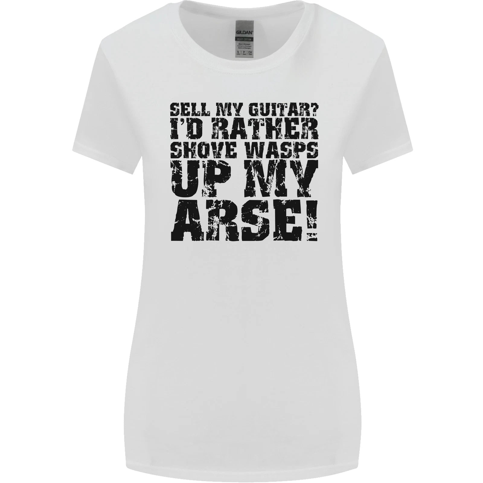 Sell My Guitar Guitarist Acoustic Funny Womens Wider Cut Tshirt T-Shirt | Iconic Graphic Look | Great Gift For Fans