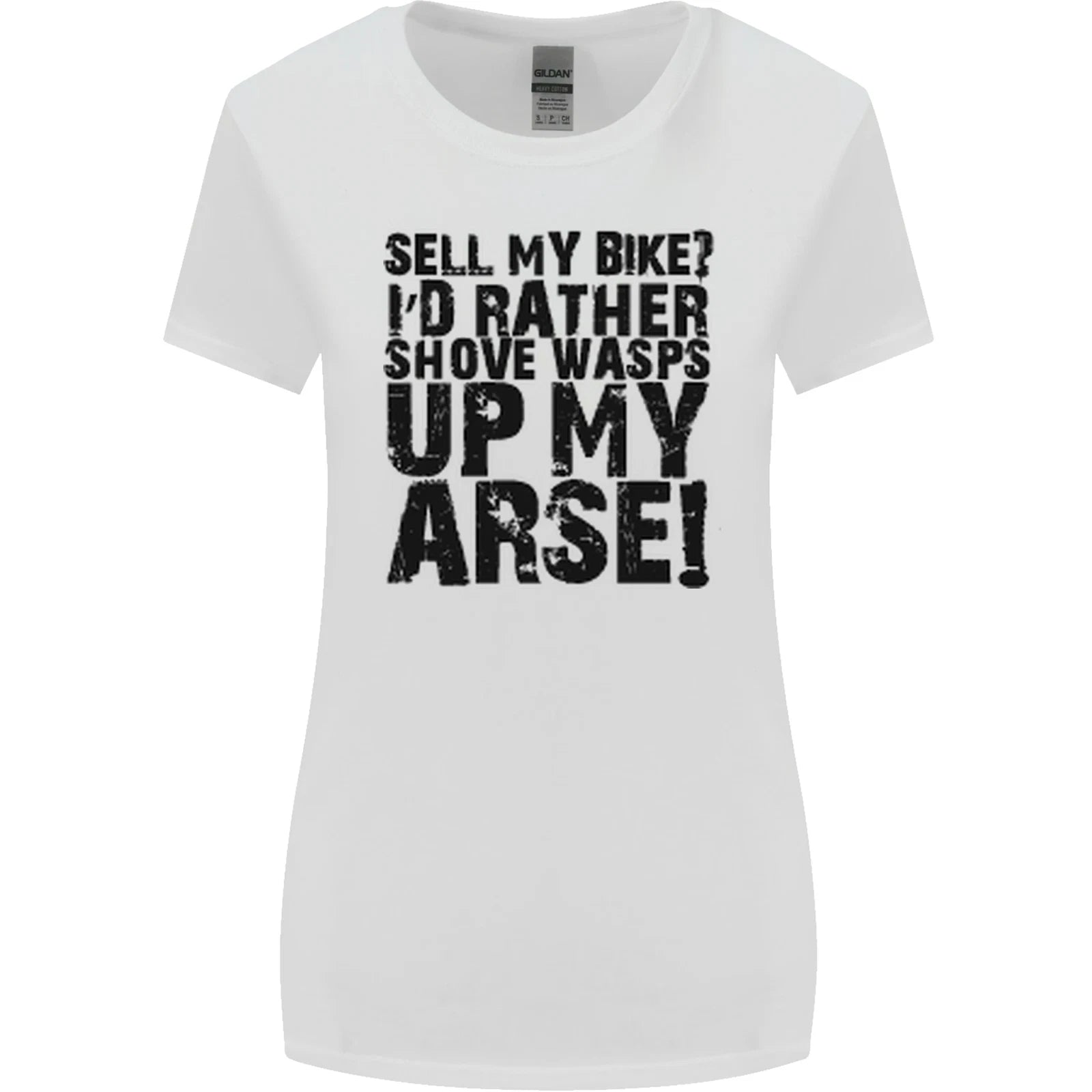 Cycling Biker Sell My Bike Cyclist Bicycle Womens Wider Cut Tshirt T-Shirt | Iconic Graphic Look | Popular Graphic Edition