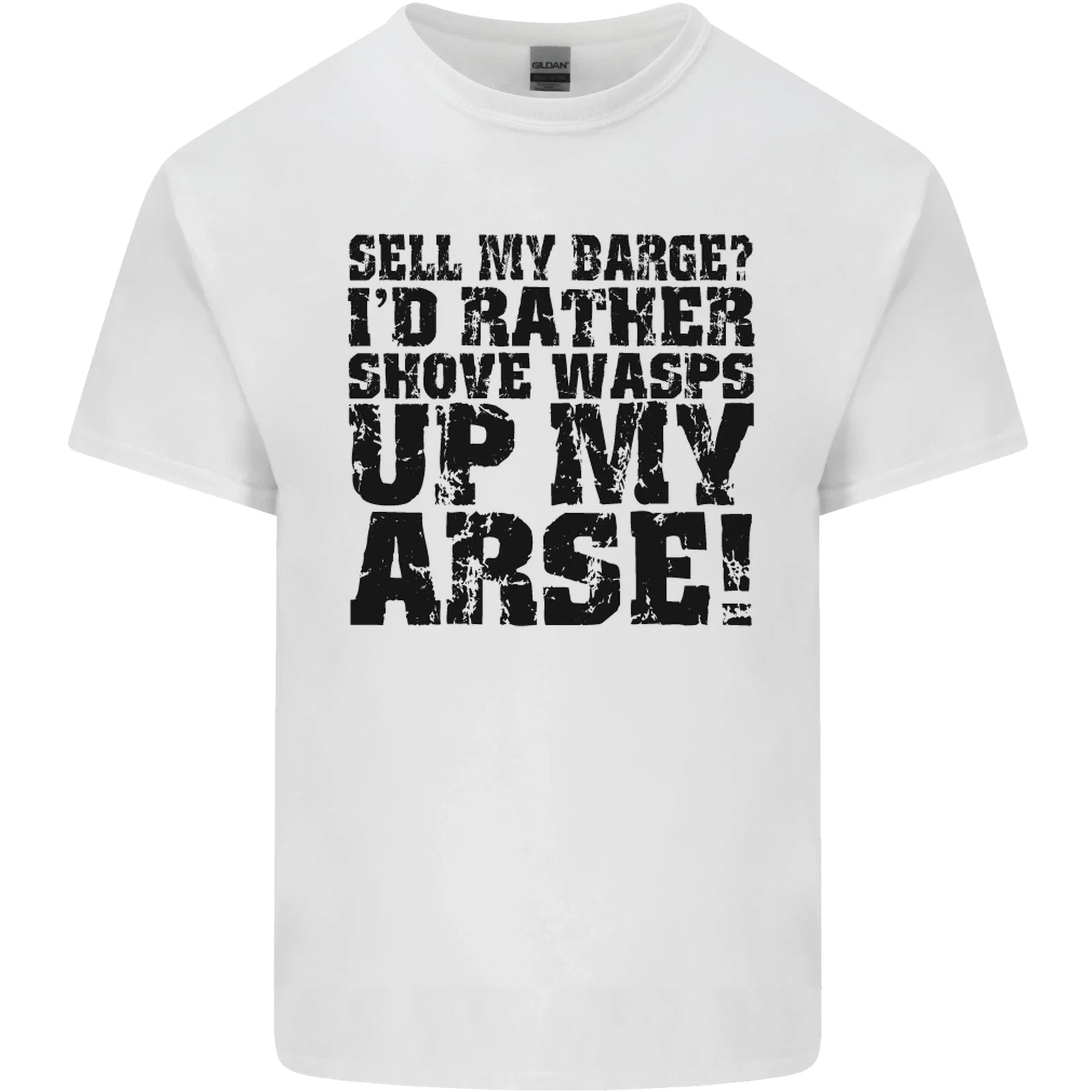 Sell My Barge Long Narrow Boat Speedboat Mens Cotton Tshirt Tee Top T-Shirt | Iconic Graphic Look | Perfect For Daily Wear
