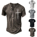 New Mens Henley Shirt Casual Shirts Short Sleeve Button Tops Blouse Hot Selling T-Shirt | Iconic Graphic Look | Must-Have For Collectors
