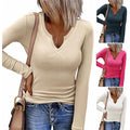 Hot Selling Womens Long Sleeve Shirts Narrow Cut Top Ripped Basic Tshirt T-Shirt | Vintage Style | Must-Have For Collectors