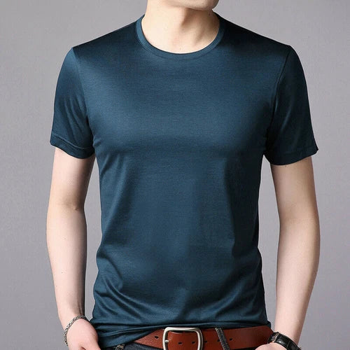 Hot Selling Mens Short Sleeved Summer Round Neck Solid Color Casual Top T-Shirt | Iconic Graphic Look | Must-Have For Collectors