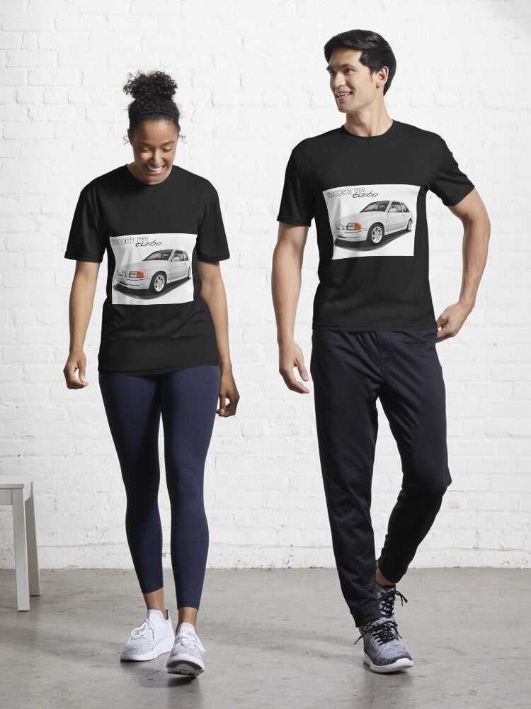 Ford Escort RS Turbo Vector Drawing White Active T Shirt T Shirt High Search Demand Limited Drop Feel
