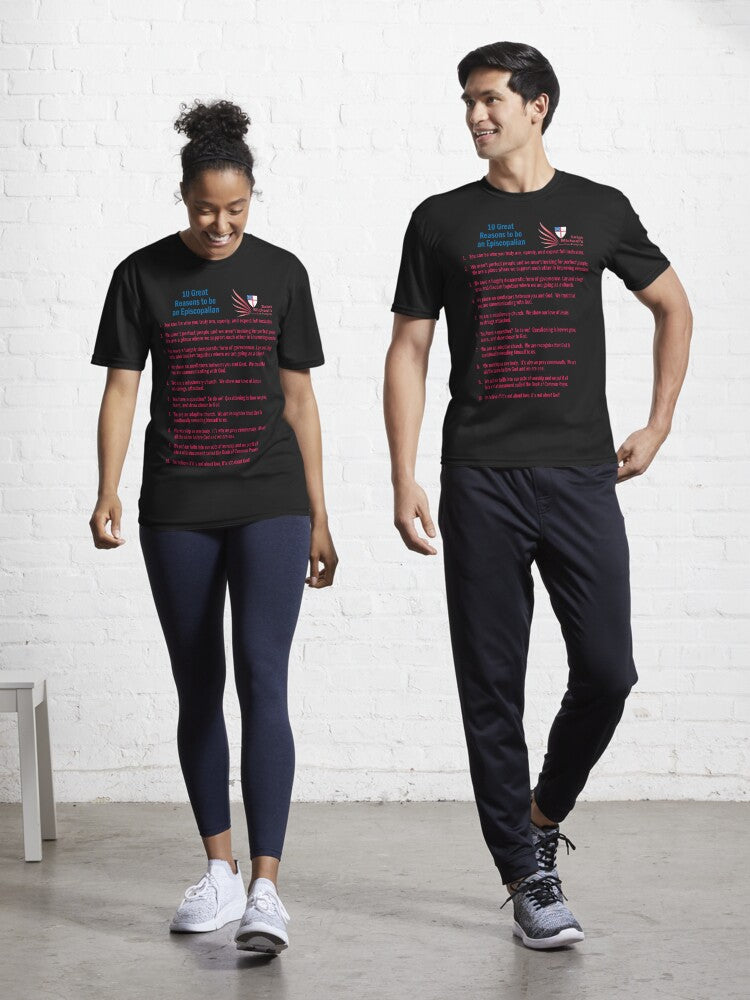 10 Reasons to be an Episcopalian full color Active T Shirt T Shirt Gift Ready