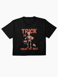 Trick Or Treat Yo Self Halloween Humor Boxy T Shirt Premium Print