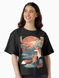 Japanese Fox 5 Boxy T Shirt Boxy T Shirt Viral TikTok Boxy Fit
