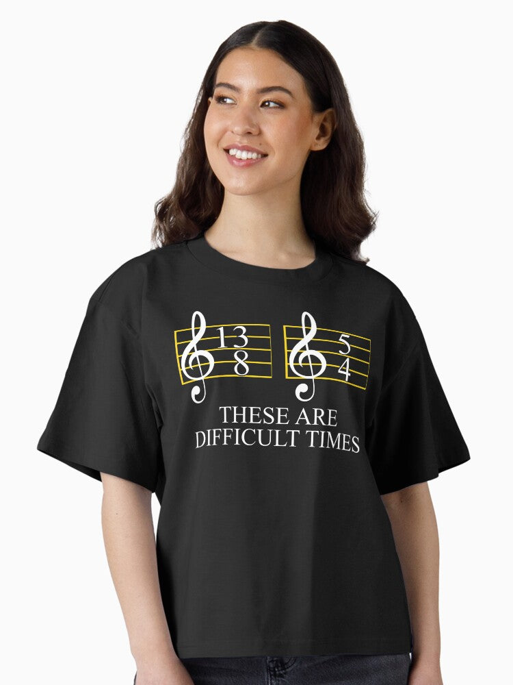 Music These Are Difficult Times Boxy T Shirt Boxy T Shirt Comfort Fit Gift Ready