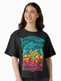 Aquatic Spectrum Boxy T Shirt Boxy T Shirt High Search Demand Daily Wear