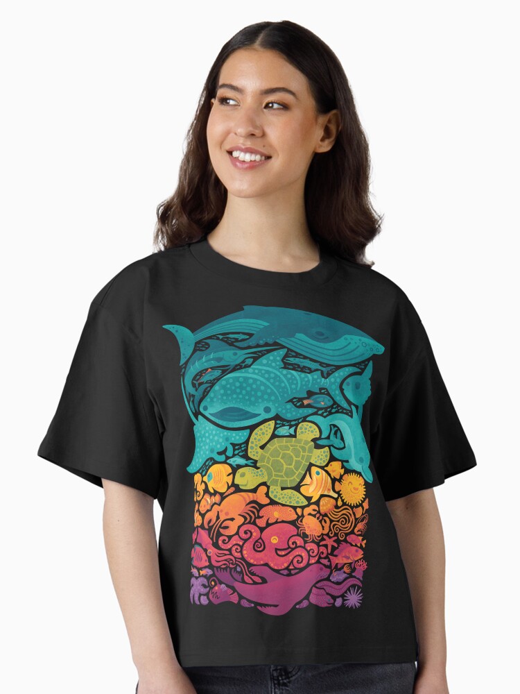 Aquatic Spectrum Boxy T Shirt Boxy T Shirt High Search Demand Daily Wear