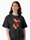 Space Foxes Boxy T Shirt Boxy T Shirt Viral TikTok Relaxed Style
