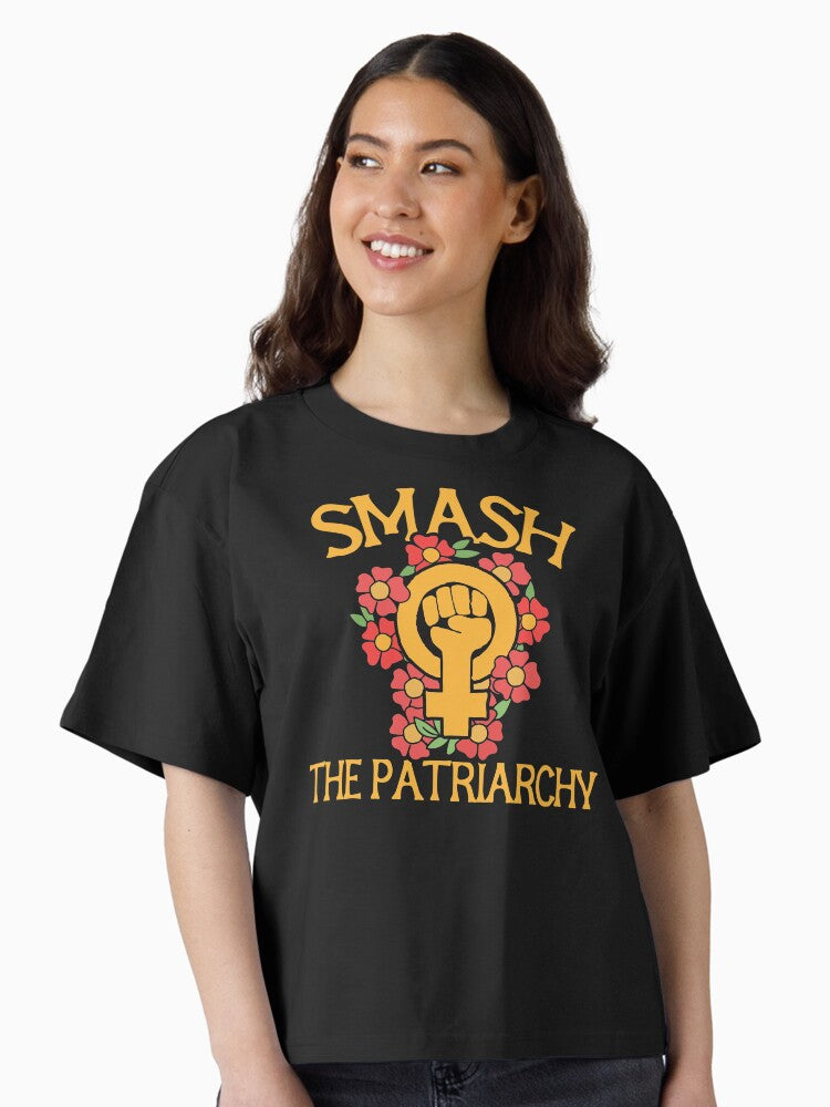 Smash the patriarchy Boxy T Shirt Boxy T Shirt Premium Print Relaxed Style