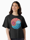Sun Sea Boxy T Shirt Boxy T Shirt Viral TikTok Boxy Fit