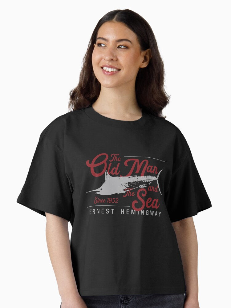 The Old Man And The Sea Ernest Hemingway Boxy T Shirt T Shirt Viral US Style High CTR Pick